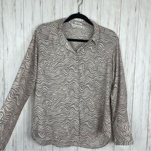 Abercrombie and Fitch cream zebra blouse medium